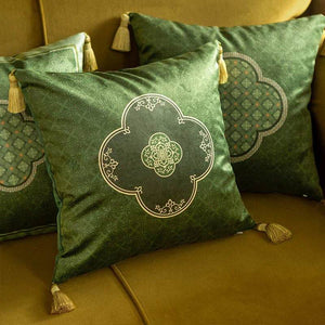 Chinoiserie Dark Green Luxurious Throw Pillow - SinoCultural -- SJZBZ060A01