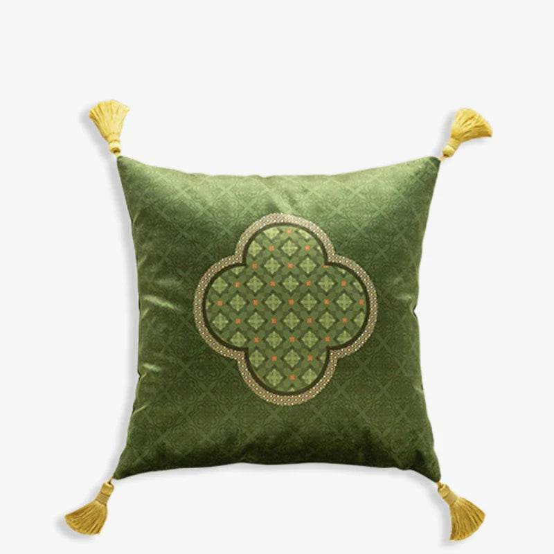 Chinoiserie Dark Green Luxurious Throw Pillow - SinoCultural -- SJZBZ060A01