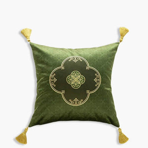 Chinoiserie Dark Green Luxurious Throw Pillow - SinoCultural -- SJZBZ060A01
