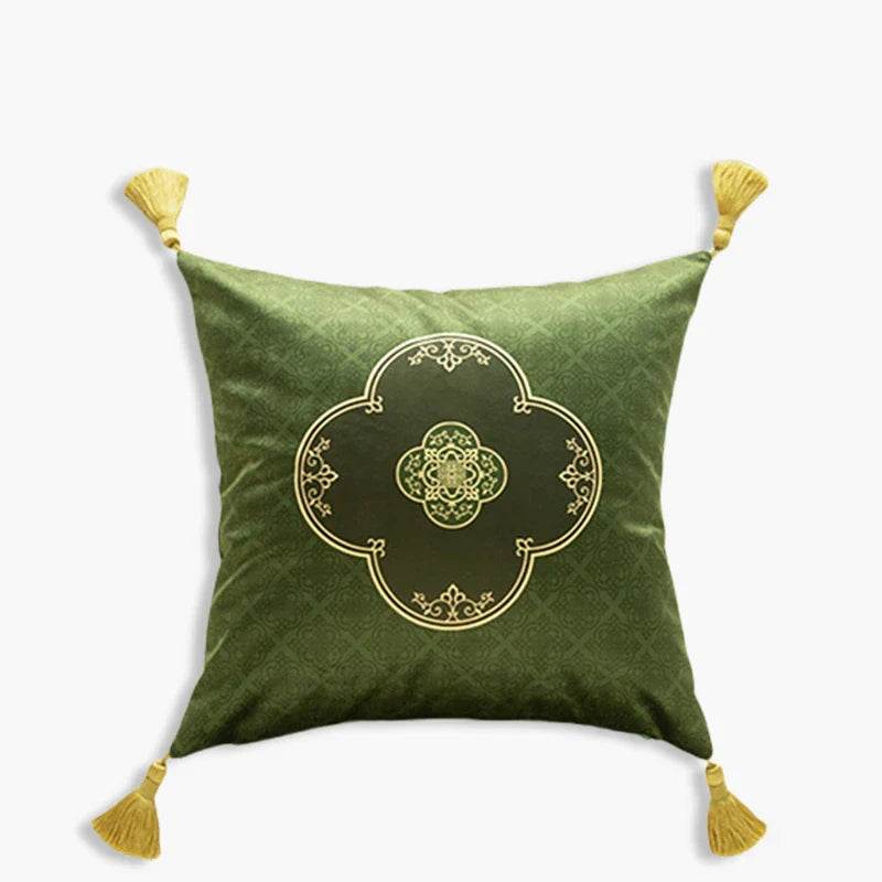 Chinoiserie Dark Green Luxurious Throw Pillow - SinoCultural -- SJZBZ060A01