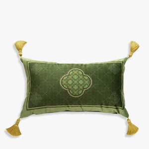 Chinoiserie Dark Green Luxurious Throw Pillow - SinoCultural -- SJZBZ060A01