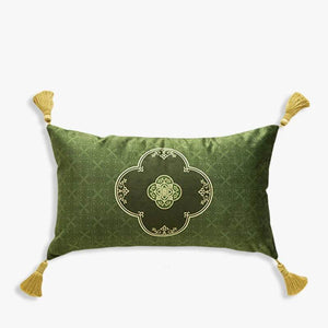 Chinoiserie Dark Green Luxurious Throw Pillow - SinoCultural -- SJZBZ060A01