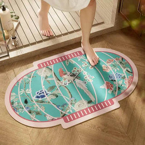 Chinoiserie Lantern-Shaped Absorbent Bathroom Mat Non-Slip Rug - SinoCultural -- LZ009A4060