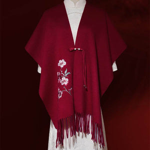Embroidery Cashmere Luxury Scarf for Women - Ideal Gift 200x35 cm - SinoCultural -- HYFSJ053