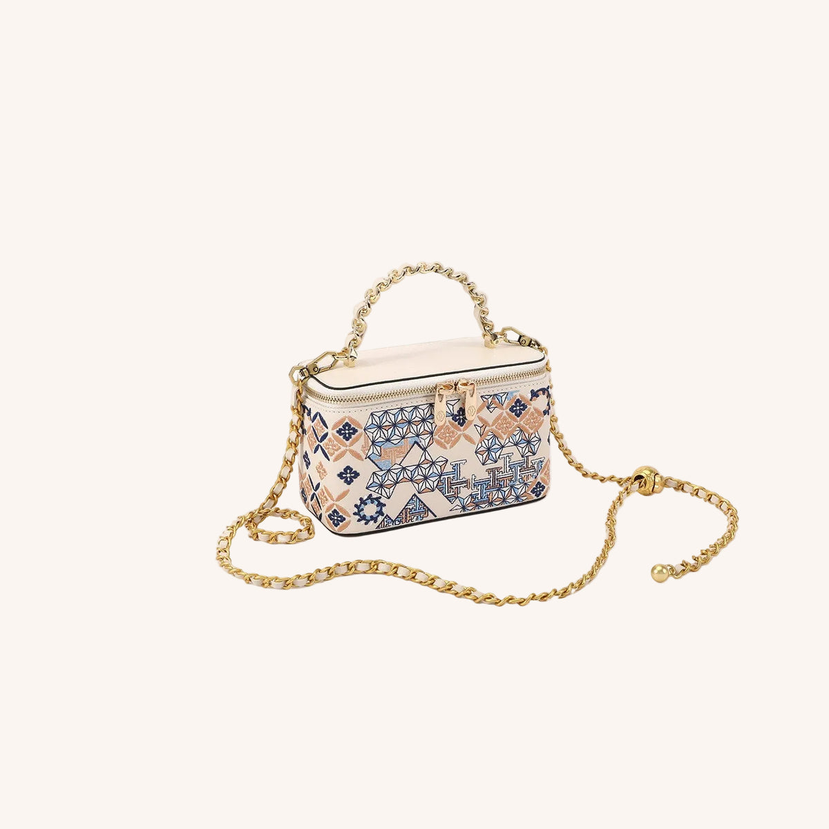 Gift-ready embroidered crossbody bag with heritage textile detail for meaningful luxury gifting featuring Museum