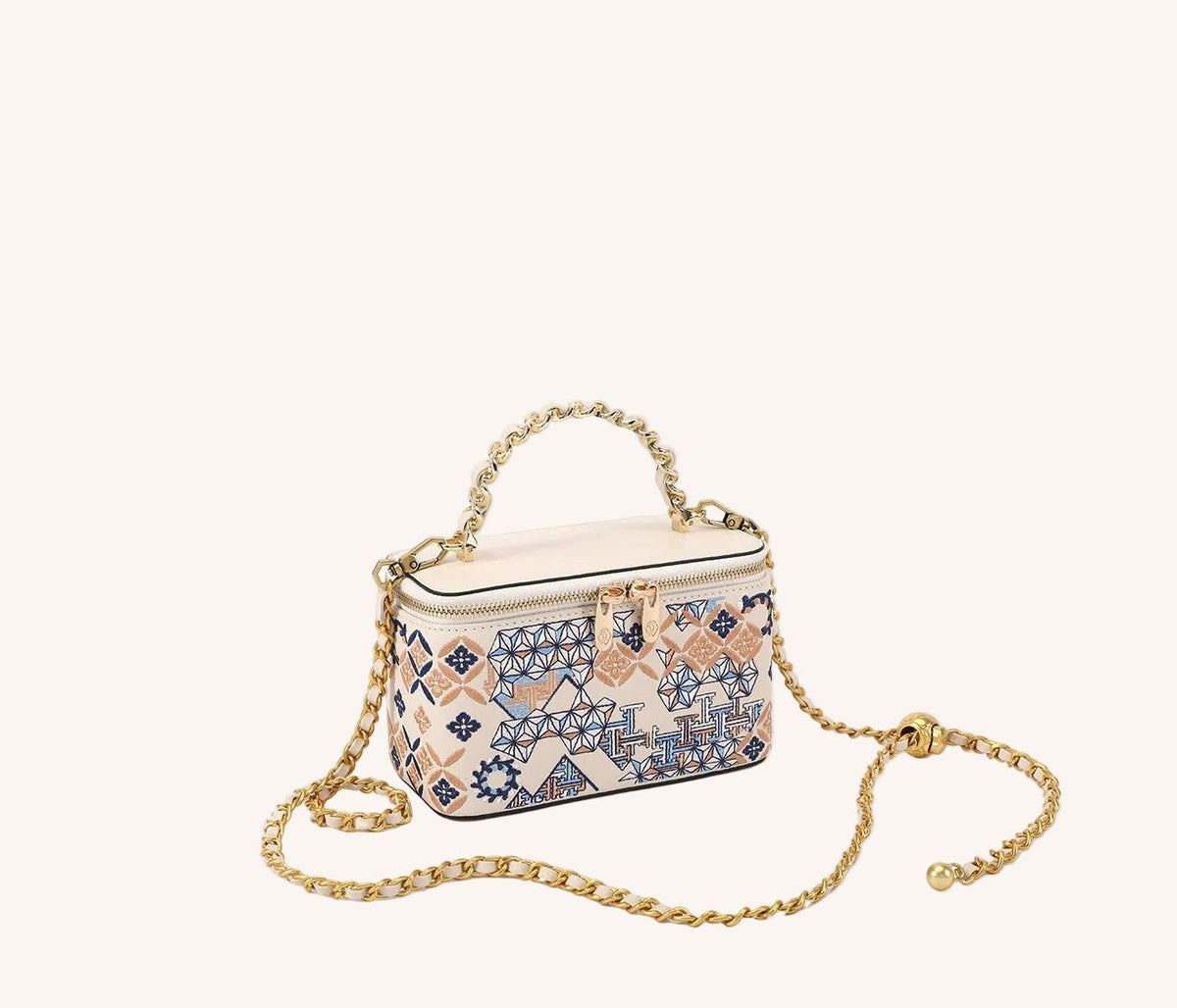 Gift-ready embroidered crossbody bag with heritage textile detail for meaningful luxury gifting featuring Museum