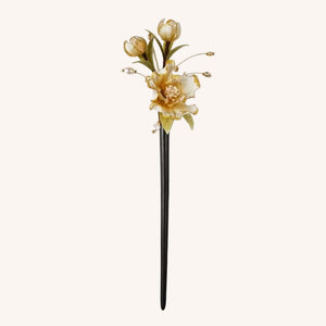White Tea Velvet Flower Brooch | Original Chinese Intangible Heritage Design