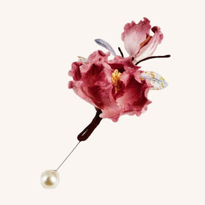 Niaoniao Peony Brooch | Original Chinese Intangible Heritage Ronghua Hair Accessories