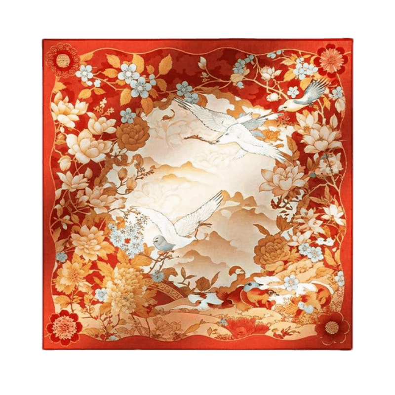 Mulberry Silk 14 Momme Square Scarf Luxury Accessory 63.5x63.5 cm - SinoCultural -- SS007R