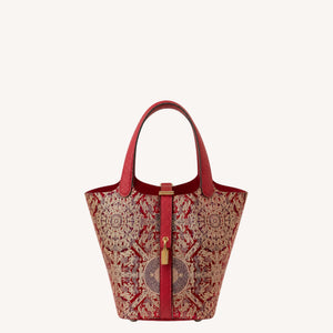 Shangjiukai Bada Luck Pattern Song Brocade Basket Bag – New Chinese Style Silk Brocade Handbag-brocademodern