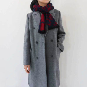 Luxurious Silk Velvet Autumn-Winter Scarf Cloud Pattern 30x180cm - SinoCultural -- LS042-1