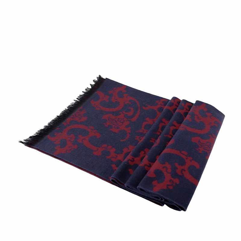 Luxurious Silk Velvet Autumn-Winter Scarf Cloud Pattern 30x180cm - SinoCultural -- LS042-1