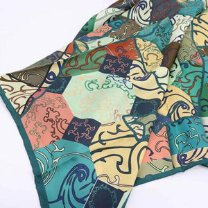 Vintage Silk and Wool Scarf Cloud Pattern 87x87cm & 100x100cm - SinoCultural -- LS058-2