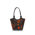 Xiangyunsha Silk Leather Printed Persimmon Shoulder Bag - SinoCultural -- YS120763