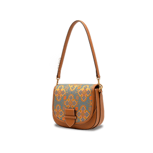 Song Brocade Silk Messenger Bag – Ruyi Leather Crossbody - SinoCultural -- FJ220678-1