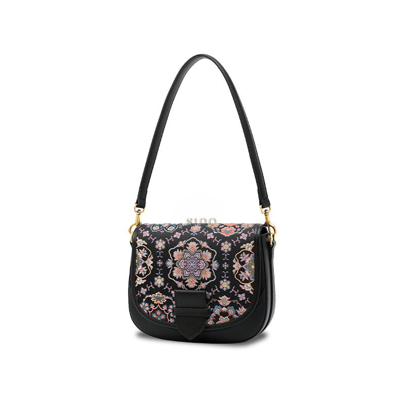 Song Brocade Silk Messenger Bag – Baoxiang Leather Crossbody - SinoCultural -- FJ220678-2
