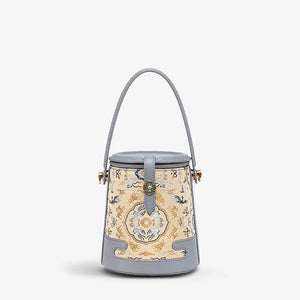 Song Brocade Fragrant Cloud Silk Bucket Bag - SinoCultural -- KM-0216-M2