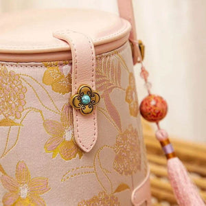 Song Brocade Fragrant Cloud Silk Bucket Bag - SinoCultural -- KM-0216-M2