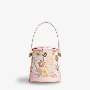 Song Brocade Fragrant Cloud Silk Bucket Bag - SinoCultural -- KM-0216-M2