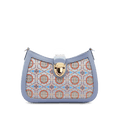 Song Brocade Leather Blue Shoulder Bag Ruyi Pattern - SinoCultural -- FJ270038-1