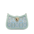 Song Brocade Leather Green Shoulder Bag Badayun Pattern - SinoCultural -- FJ270038-2