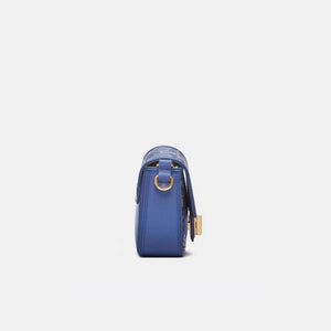 Song Brocade Leather Mulberry Silk Blue Shoulder Evening Bag - SinoCultural -- P12064802B
