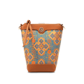 Song Brocade Leather Crossbody Mobile Phone Bag Four Harmonies and Ruyi Pattern - SinoCultural -- P220608