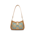 Song Brocade Leather Shoulder Underarm Bag Four Harmonies and Ruyi Pattern - SinoCultural -- P270038