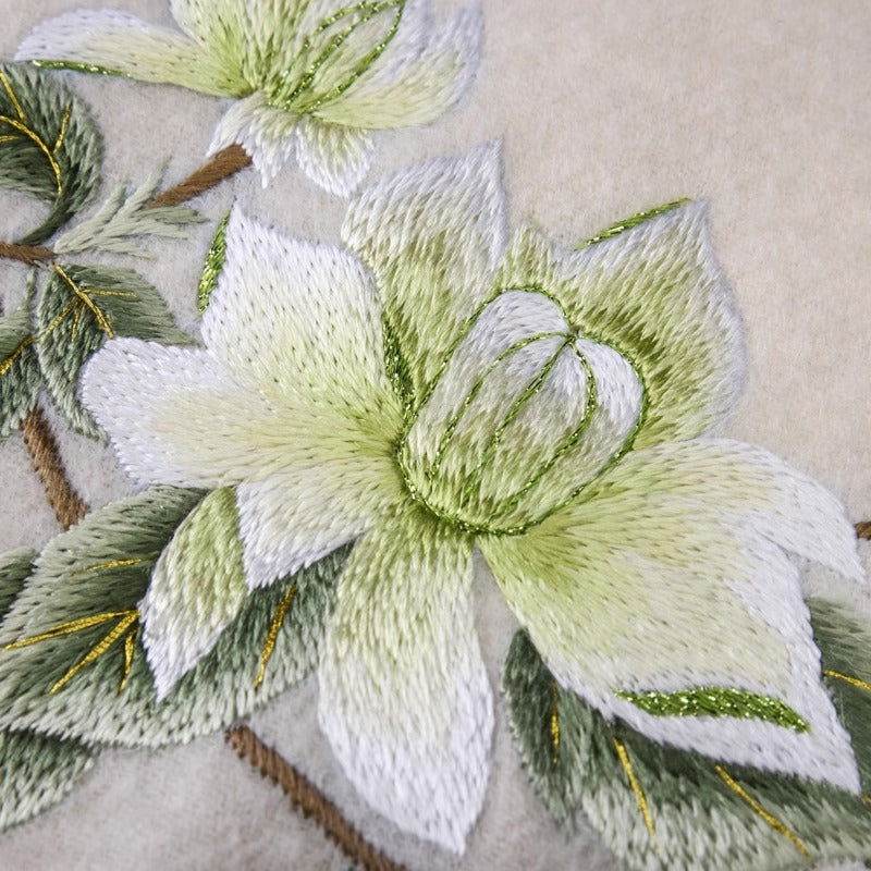 Handcrafted Su Embroidery Cashmere Scarf Luxury 200x70cm - SinoCultural -- HYFSJ020