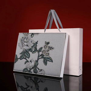 Handcrafted Su Embroidery Cashmere Scarf Premium Quality 200x60cm - SinoCultural -- HYFSJ012-1