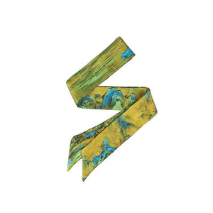 Mulberry Silk 16 Momme Chinese Painting Silk Twilly Scarf 120x5cm - SinoCultural -- LS008