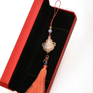 Chinese Feng Shui Handbag Tassel Charm - Handcrafted Good Luck Pendant - SinoCultural -- PL310049