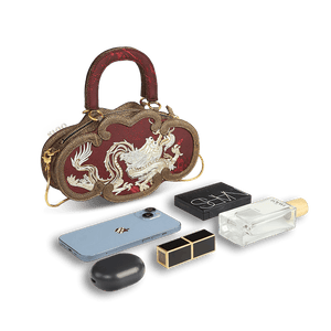 Ultra-Light Ruyi Loong Embroidery Handbag – Recycled Fabric with Hualuo Silk 205g - SinoCultural -- GD1211