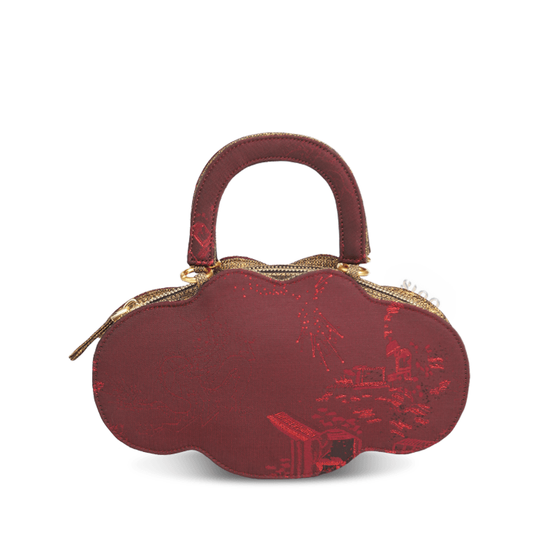 Ultra-Light Ruyi Loong Embroidery Handbag – Recycled Fabric with Hualuo Silk 205g - SinoCultural -- GD1211