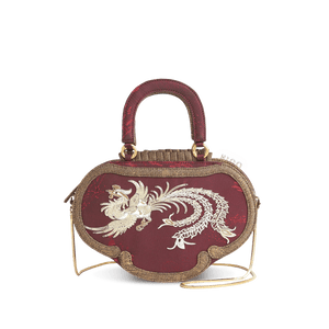 Ultra-Light Ruyi Phoenix Embroidery Handbag Recycled Fabric with Hualuo Silk 205g - SinoCultural -- GD1212