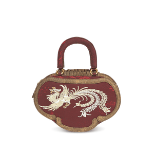 Ultra-Light Ruyi Phoenix Embroidery Handbag Recycled Fabric with Hualuo Silk 205g - SinoCultural -- GD1212