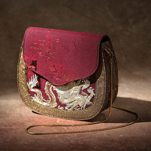 Ultra-Light Saddle Loong Embroidery Bag Recycled Fabric with Hualuo Silk 216g - SinoCultural -- GD1201