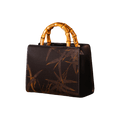 Xiangyunsha Silk Chinese Style Black Bamboo Handle Retro Handbag - SinoCultural -- W4189-2