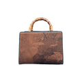 Xiangyunsha Silk Chinese Style Retro Bamboo Handle Tote Handbag - SinoCultural -- W4189-1