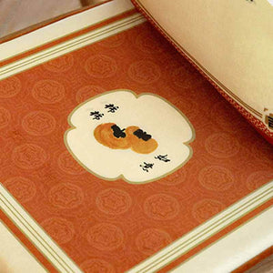 Chinoiserie Auspicious Wishes Dining Chair Cushion Persimmons Blessings - SinoCultural -- WP047A38