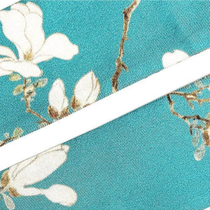 Mulberry Silk 16 Momme White Magnolia Silk Narrow Scarf 120x5cm - SinoCultural -- LS012