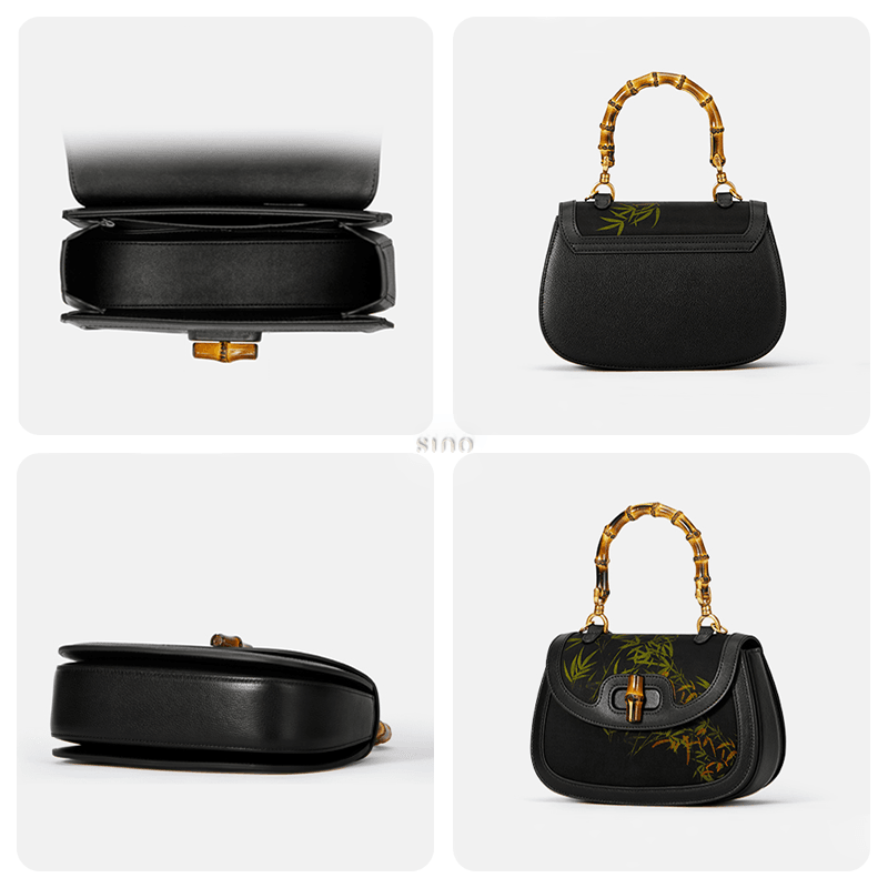 Xiangyunsha Print Crossbody Bamboo Handle Bag for Women - SinoCultural -- P110607