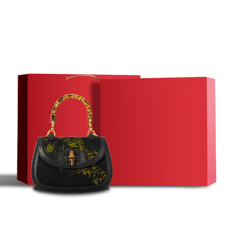 Xiangyunsha Print Crossbody Bamboo Handle Bag for Women - SinoCultural -- P110607