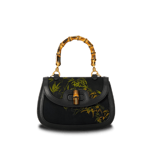 Xiangyunsha Print Crossbody Bamboo Handle Bag for Women - SinoCultural -- P110607