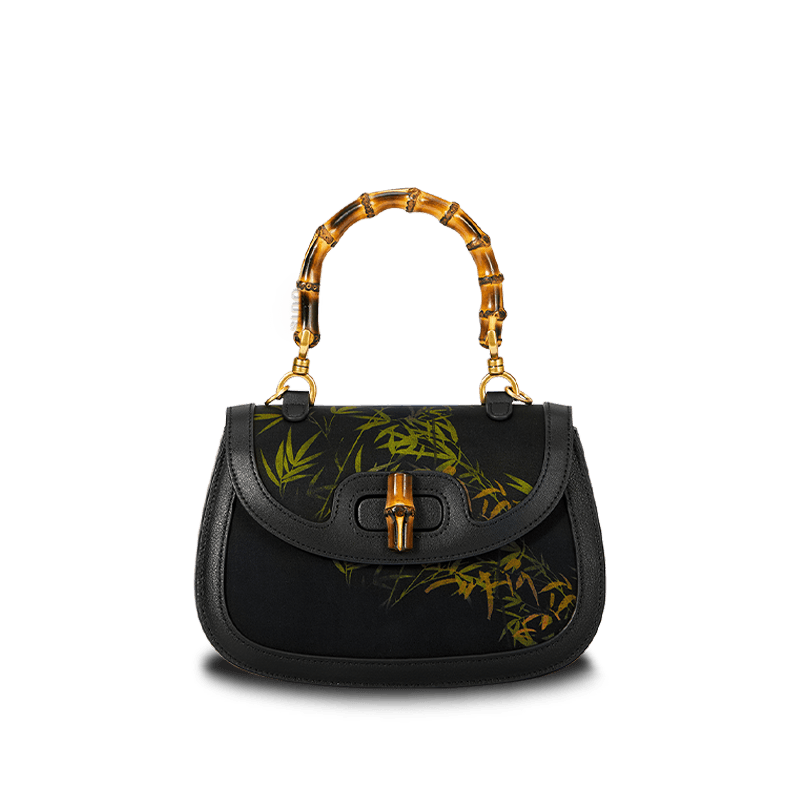 Xiangyunsha Print Crossbody Bamboo Handle Bag for Women - SinoCultural -- P110607