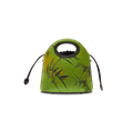 Xiangyunsha Silk Bamboo Green Drawstring Bucket Bag - SinoCultural -- YS120670-2