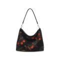 Xiangyunsha Silk Leather Printed Persimmon Shoulder Bag - SinoCultural -- YS220679