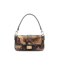 Xiangyunsha Silk Vintage Crane Print Shoulder Bag - SinoCultural -- YS120648