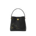 Xiangyunsha Silk Bamboo Print Crossbody Bucket Bag - SinoCultural -- YS120757
