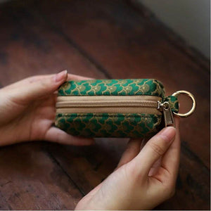 Yunjin Fabric Coin and Key Holder Mini Pouch Wallet - SinoCultural -- PWCD188-2